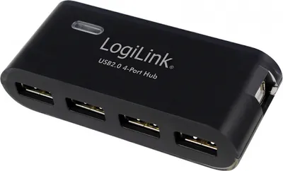 Produktbild von LogiLink USB 2.0 Hub 4-Port mit Netzteil schwarz