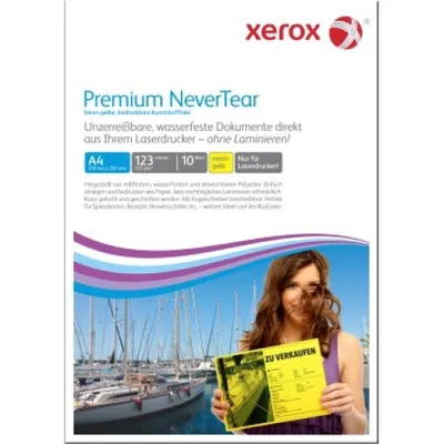 Produktbild von Xerox Kopierfolie Premium NeverTear DIN A4 123µm Polyester gelb 10 Folien/Pack.
