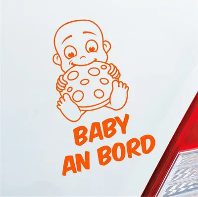 Produktbild von Auto Aufkleber Baby an Bord on Tour Witzig 17x25 cm Orange Sticker Heckscheibenaufkleber