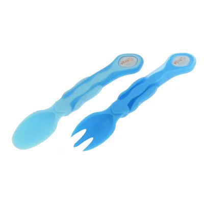 Produktbild von Gabel- und Löffelset, 2er-Set : blau Farbe: blau