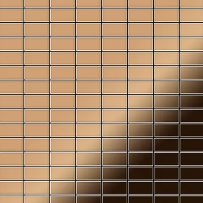 Produktbild von Mosaik Fliese massiv Metall Titan hochglanz kupfer 1,6mm Bauhaus-Ti-AM