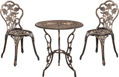Immagine prodotto di [casa.pro]® Set da bistrot tavolo + sedia in ghisa bronzo set 3 pezzi da giardino antico