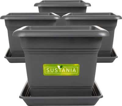 Produktbild von Großer Pflanzkübel 48x48 cm Outdoor Set, wetterfest mit Drainage, 4 Stück