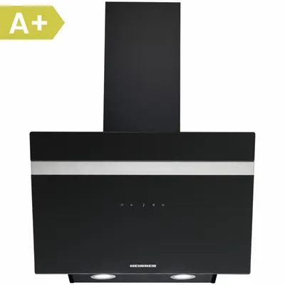Produktbild von Heinner HDCH-6060RGBK Schräghaube 60 cm, 546,2 m³/h, Touch-Bedienung, 3 Stufen, Schwarzes Glas,