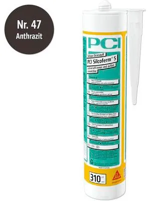 Produktbild von PCI Silcoferm® S Silikon Dichtstoff für innen und aussen anthrazit 310 ml