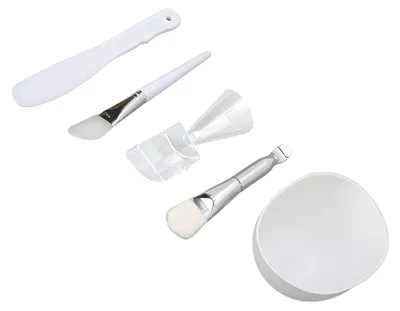Produktbild von 5-teiliges Set mit Rührschüsseln für Gesichtsmasken, DIY-Gesichtsmasken-Set, Silikonpinsel, weicher Pinsel, Rührschüssel, Spatel, Messbecher