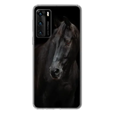 Produktbild von MuchoWow® Handyhülle Schutzhülle Hülle für Huawei P40 Pferd - Leicht - Schwarz Silikon Softcase Handy Hülle - Handytasche