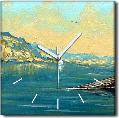 Produktbild von Coloray Uhr auf Leinwand 30x30 cm Wand Uhr Dekoration Wohnzimmer Segeltuch weiße Zeiger -Meerehandelfischer