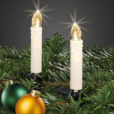 Produktbild von LED Lichterkette Weihnachtsbaum, 30 LED warmweiß, Lichterkette Kerzen innen elfenbein 8,7m beleuchtet, 560336