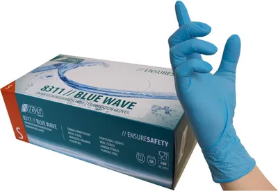 Obrázok produktu pre NITRAS® unisex rukavice na jedno použitie BLUE WAVE modré veľkosť L 100 ks.