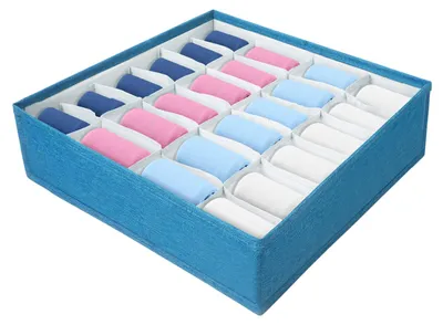Schubladen-Organizer, 24 Fächer, faltbar, 30x30x9 cm, Polyester