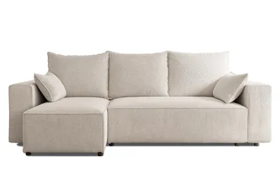 Produktbild von 4ALLHOME Ecksofa Tobi mit Schlaffunktion, Couch, Boucle, Sofa mit Bettkasten, Eckcouch, L-Form Centaur 01 Beige