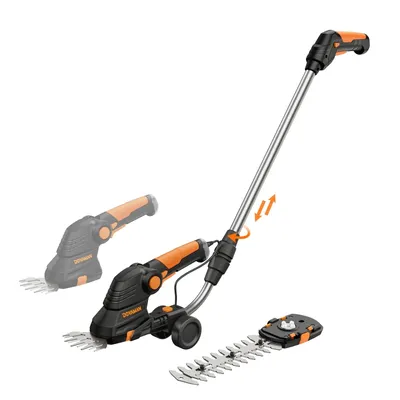 Produktbild von DOVAMAN 7,2V Akku-Grasschere mit DREI-Positionen-Griff, Teleskopgriff-Set, USB, 80 Min. Schnellladung, 1500mAh