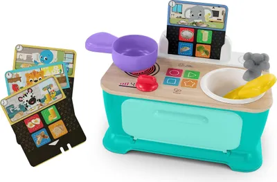 Image de Baby Einstein + Hape Magic Touch Kitchen Vorgegebenes Kochspielzeug mit echten Geräuschen und Musik, ab 9 Monaten, 11.0" (H) x 10.83" (W) x 7.16" (D)