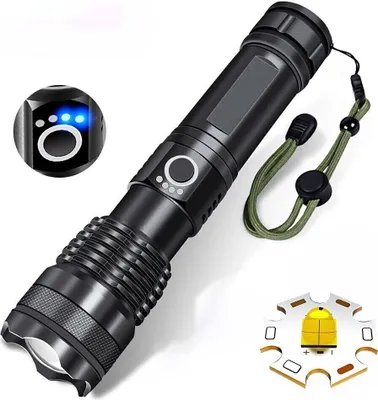 Produktbild von Hochleistungs-LED-Taschenlampe mit 12.000.000 Lumen, wiederaufladbar; Hochleistungs-LED-Taschenlampe mit 12.000.000 Lumen