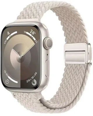 Produktbild von Stravo Slim geflochtenes Nylonarmband Magnetverschluss Apple Watch 38/40/41/42 mm, Series 1-11, SE - Komfortabel - Starlight