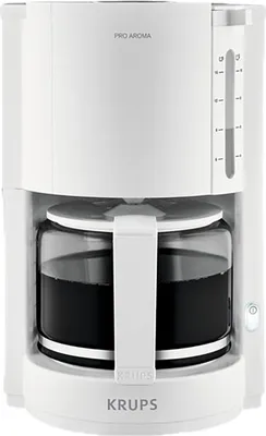 Produktbild von Krups Pro Aroma Filterkaffeemaschine F30901, Filterkaffeemaschine, 1050 W, Weiß