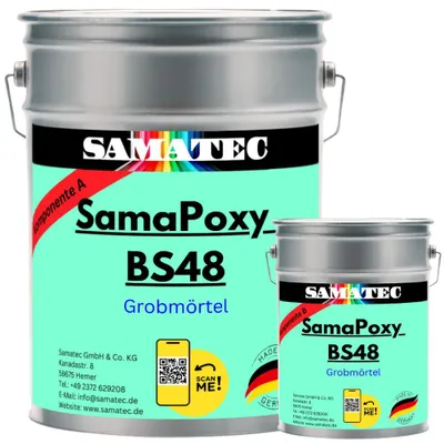Produktbild von Grobmörtel 2K Epoxid Spachtelmasse 10kg BS48 Reparaturmörtel für Beton/ Estrich Samatec Bodenbeschichtung Beschichtung Grobspachtel Mörtelharz