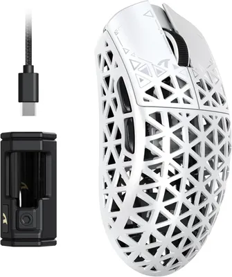 Produktbild von 5 Ultra Carbonfaser HyperSpeed Kabellose Gaming-Maus, 39g ultraleichte, 2,4G/BT/USB-C Kabelgebunden, PAW3950MAX Sensor, 8000Hz Abtastrate, 42000DPI,