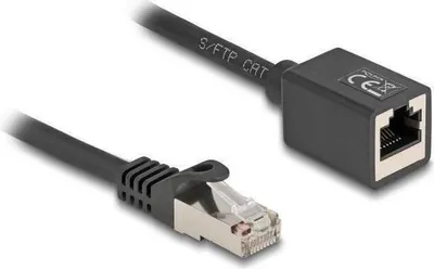 Produktbild von Netzwerk Verlängerungskabel RJ-45 Stecker > RJ-45 Buchse Cat.6a S/FTP (schwarz, 3 Meter)