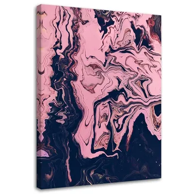 Produktbild von Leinwandbild rosa gemalte abstraktion 60x90 cm Feeby rosa wandbild bereit zum aufhängen