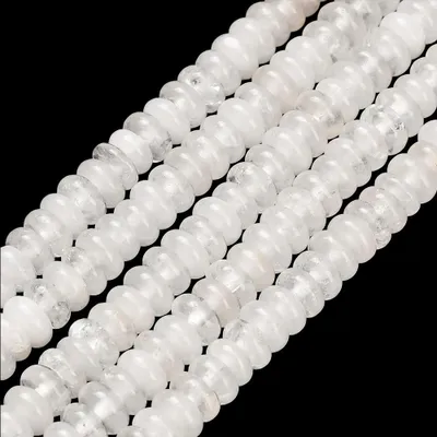 190 Stück 4mm Quarz-Abakus-Perlen, Weiß, für Schmuck