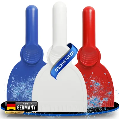 Produktbild von Eiskratzer Auto mit Griff - Eisschaber mit rutschfestem Griff - Ice scraper für müheloses & schnelles enteisen - Robuster Scheibenenteiser Auto - Auto Zubehör für eisige Kälte standard-rot