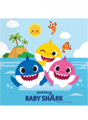 Produktbild von Papierservietten Servietten 33x33 20 Stück Baby Shark Godan