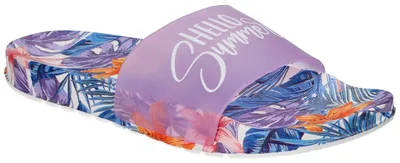 Produktbild von American Club NH212, Damen Pantoletten Blumenmuster leicht Badeschuhe rutschhemmend bequem, Lila 40