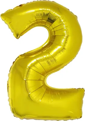 Produktbild von Foil balloon 40" number 2 gold