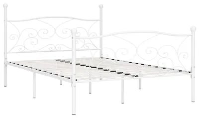 Obrázok produktu pre vidaXL Posteľný rošt s lamelovým rámom biely kov 120 × 200 cm