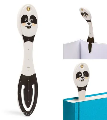 Produktbild von Flexilight Leselicht (Panda) - schwarz - 2 in 1 Leselampe & Lesezeichen - LED Leselicht - Geschenk für Leser, Buchliebhaber - Deutsche Ausgabe