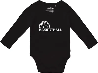 Produktbild von Huuraa Baby Body Basketball Ball 74 Black  Baumwolle Fairtrade Langarmbody Geschenkidee