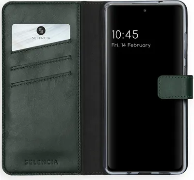 Image de Selencia Bibliothèque en cuir véritable pour le Samsung Galaxy S20 FE - Vert