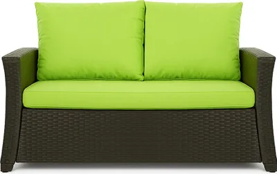 Produktbild von Gartenkissen Set lindgrün – 110x50 + 2x50x56 cm – Für Gartensofa – Weiche Auflagen für Rattan/Polyrattan – Abnehmbare Bezüge