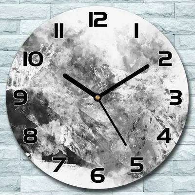 Produktbild von Wanduhr aus Glas Rund fi 30 Abstraktion Berge Quarz Deko Schlafzimmer Büro