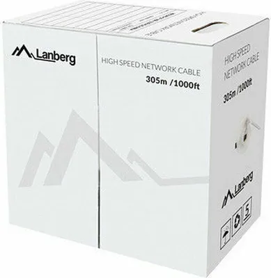 Immagine prodotto di Cavo di installazione Lanberg Cat. 6 UTP 305m grigio, rame, Fluke