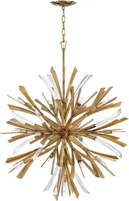 Produktbild von Hängelampe Metall H: max. 415,1 cm in Gold E14 Modern Kristall Hängeleuchte
