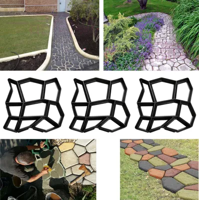 Produktbild von TolleTour 3 Stk. Pflasterform 43*43*4 CM, Betonform DIY Gießform, aus Kunststoff, für Gehwegen Terrasse Garten Gehweg