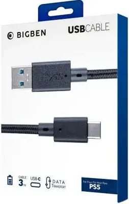 Zdjęcie produktu dla Kabel NACON USB Type-C do Playstation 5 (3m), czarny