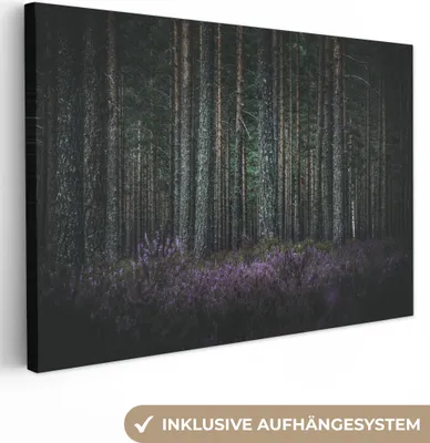 Produktbild von OneMillionCanvasses® - Leinwandbilder - 140x90 cm, Lavendel im Wald, Wandbilder Kunstdruck Wanddekoration