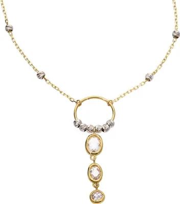 Produktbild von Damen Collier echt Gold  333 (8 kt) mit Zirkonia Länge 45 cm  verstellbar