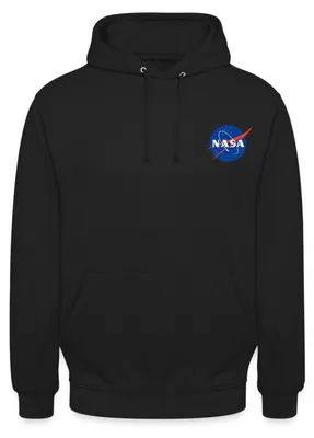 Produktbild von Spreadshirt NASA Klassisches Logo Als Brustlogo Uni Hoodie, XXL, Schwarz