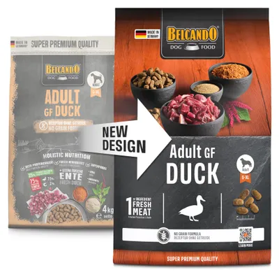 Produktbild von Belcando Adult GF Duck 4kg, Adult, Ente, 1 kg