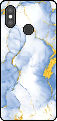 Obrázok produktu pre Smartphonica Puzdro na telefón vhodné pre Xiaomi Mi 8 SE so svetlo modro zlatou mramorovou potlačou - TPU zadný kryt Puzdro Lightblue Gold Marble Design