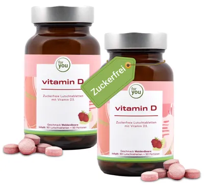 Produktbild von for you vitamin D - Lutschtabletten Doppelpack