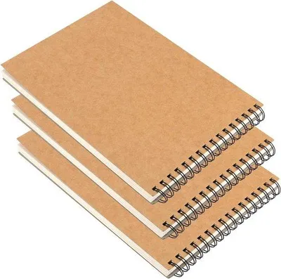 Obrázek produktu pro Spirálový zápisník formátu A4, 160 g/m², bílý kraftový papír, pevná vazba, 100 stran