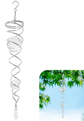 Kristall-Windspiel, Metalldraht-Spirale, 40 cm, Sonnenfänger