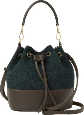 Produktbild von Beuteltasche Tweed aus echtem Leder mit Stoff von collezione alessandro