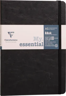 Produktbild von Clairefontaine 5x Notizbuch AgeBag My.essential A5 96 Bl kariert Schwarz 793421C